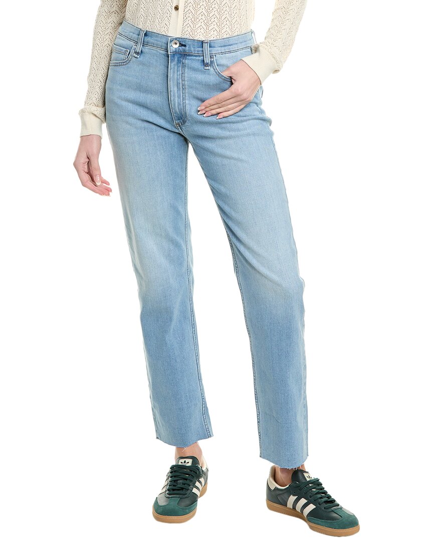 

Джинсы Hattie Light Wash средней длины с эффектом потертости и кроем rag & bone, синий