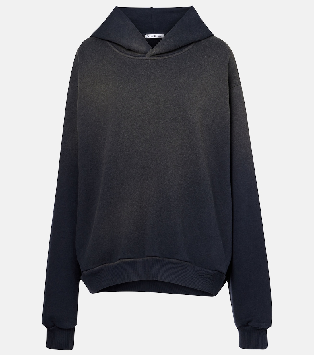 

Потертая худи из хлопкового джерси Acne Studios, Faded Black