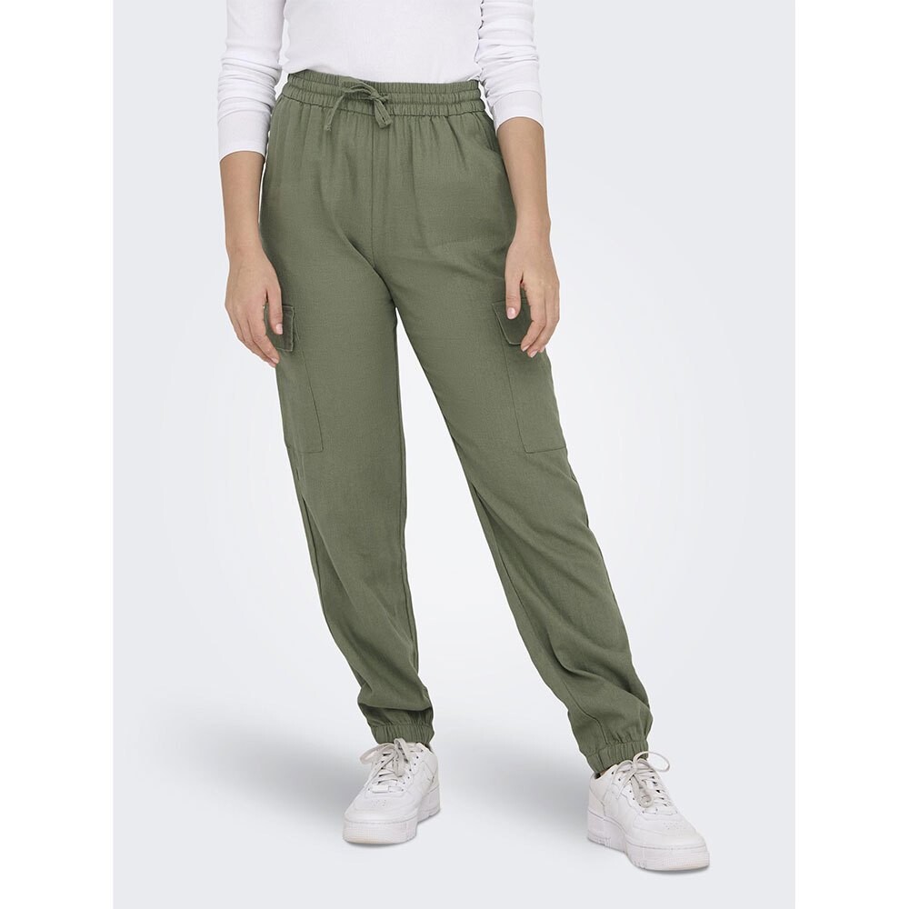 

Брюки Only Caro Pull-Up Cargo, зеленый