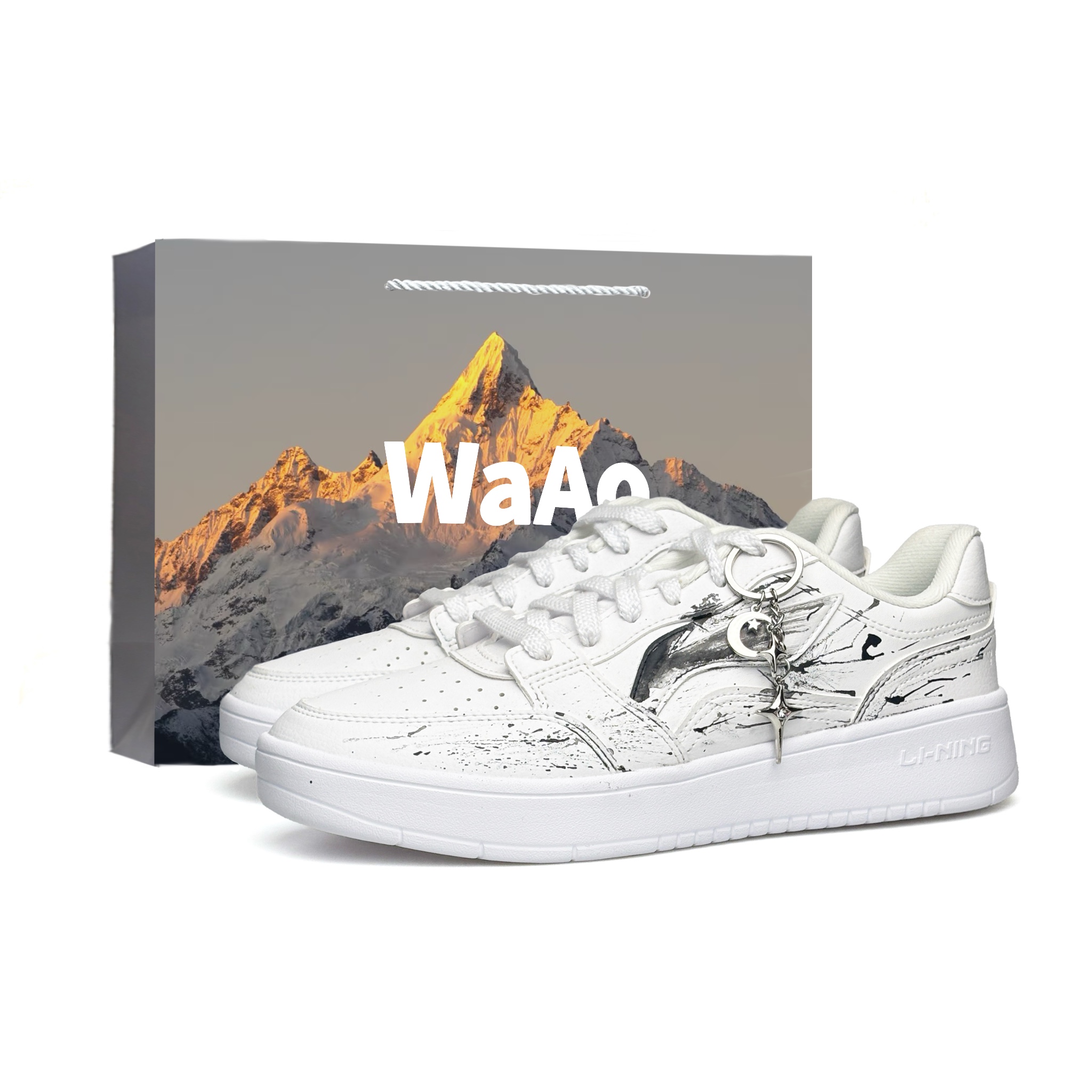 

Кроссовки для скейтбординга Li Ning Sycee с противоскользящим и износостойким покрытием, удлиняющие рост, унисекс., черный белый