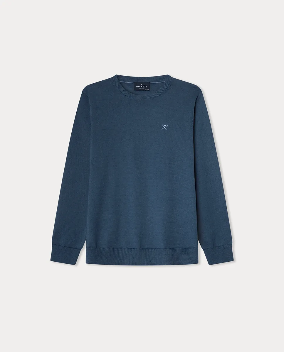 

Детский джемпер с круглым вырезом Hackett, индиго