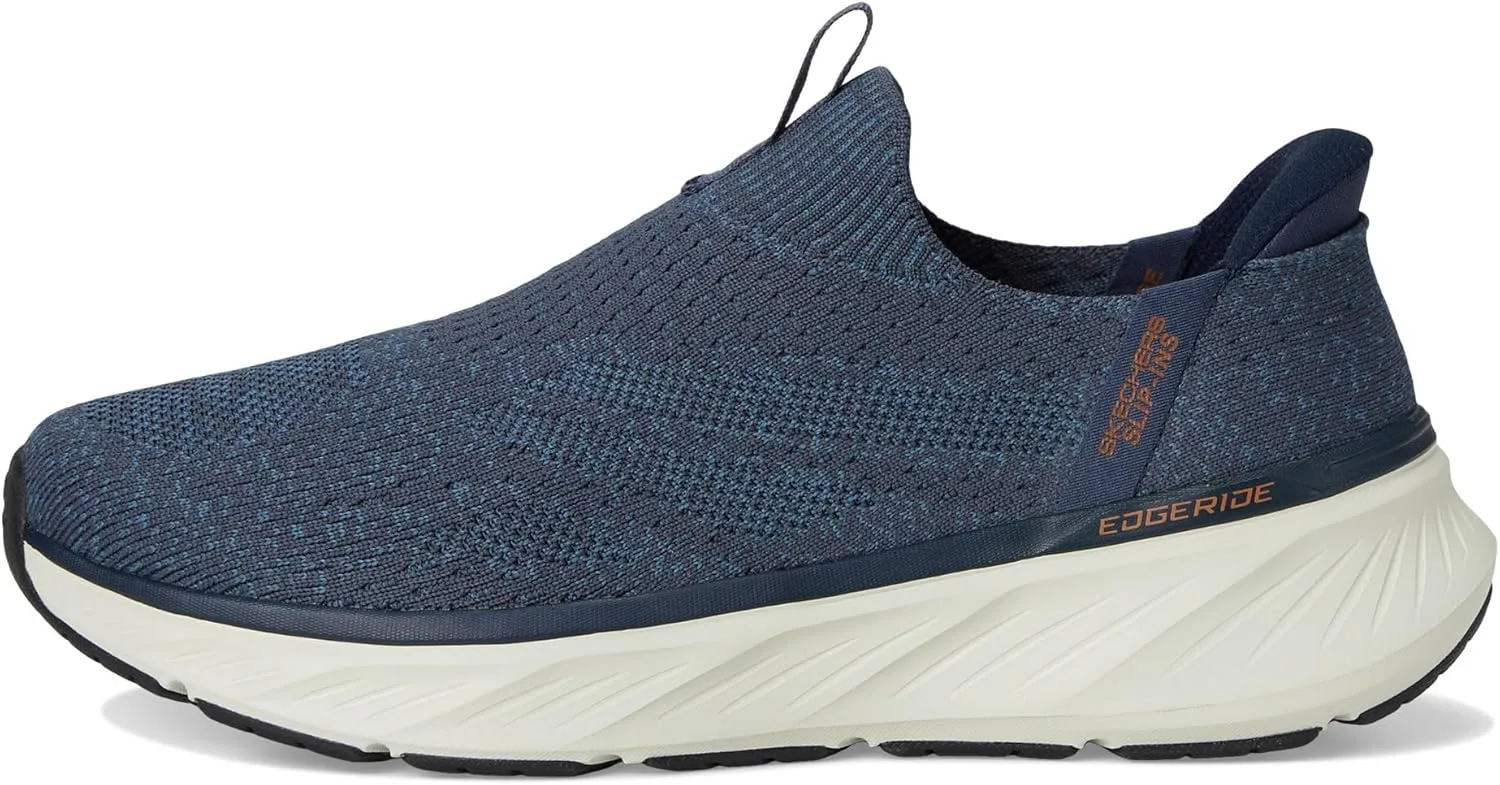 Мужские кроссовки Skechers Edgeride Commissioner Hands Free Slip-in, темно-синий/оранжевый — фото 4