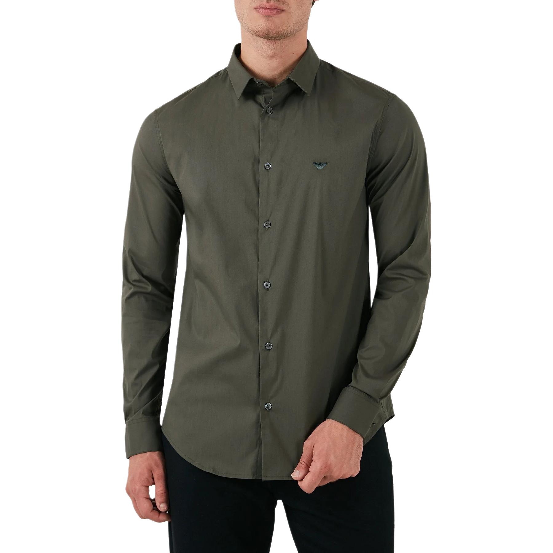 

Рубашка на пуговицах EMPORIO ARMANI, оливковый