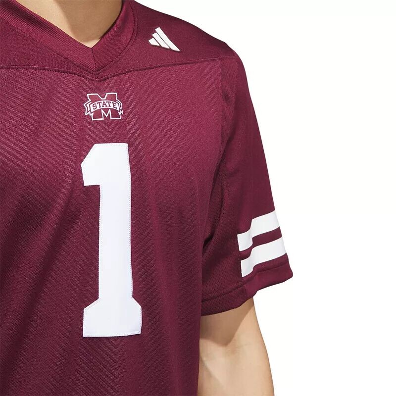 Мужская футбольная майка Adidas Mississippi State Bulldogs Maroon Premier Replica — фото 4