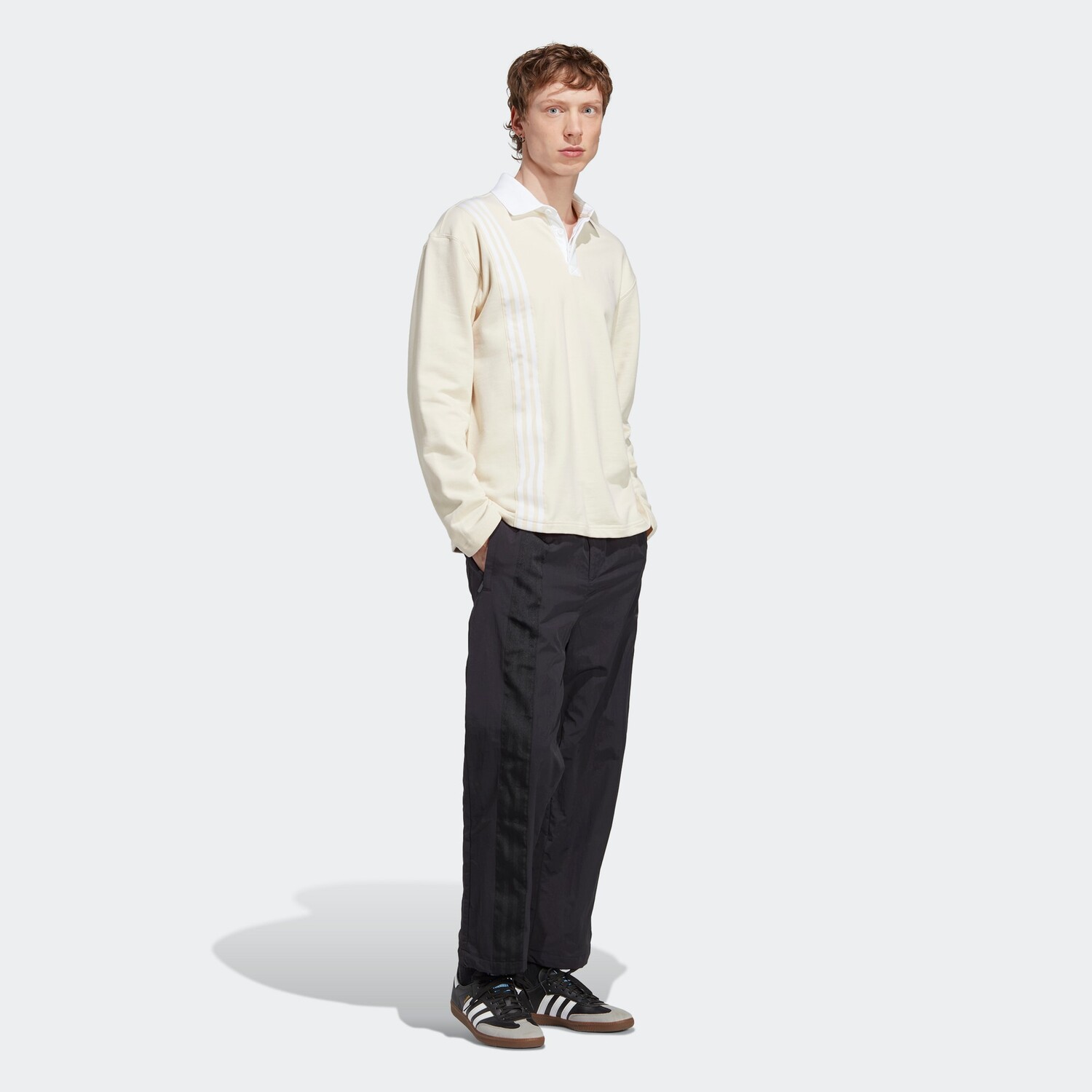 Рубашка поло мужская Off White Adidas, кремовый — фото 4