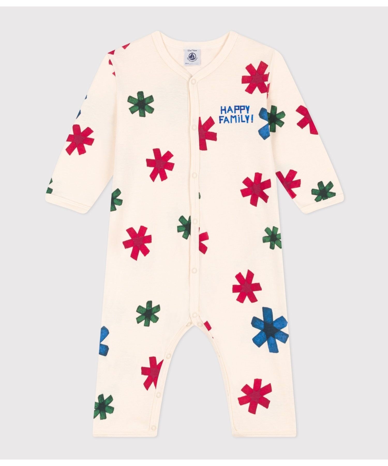 Комбинезон без носков с принтом Petit Bateau, Off-white/Print — фото 3