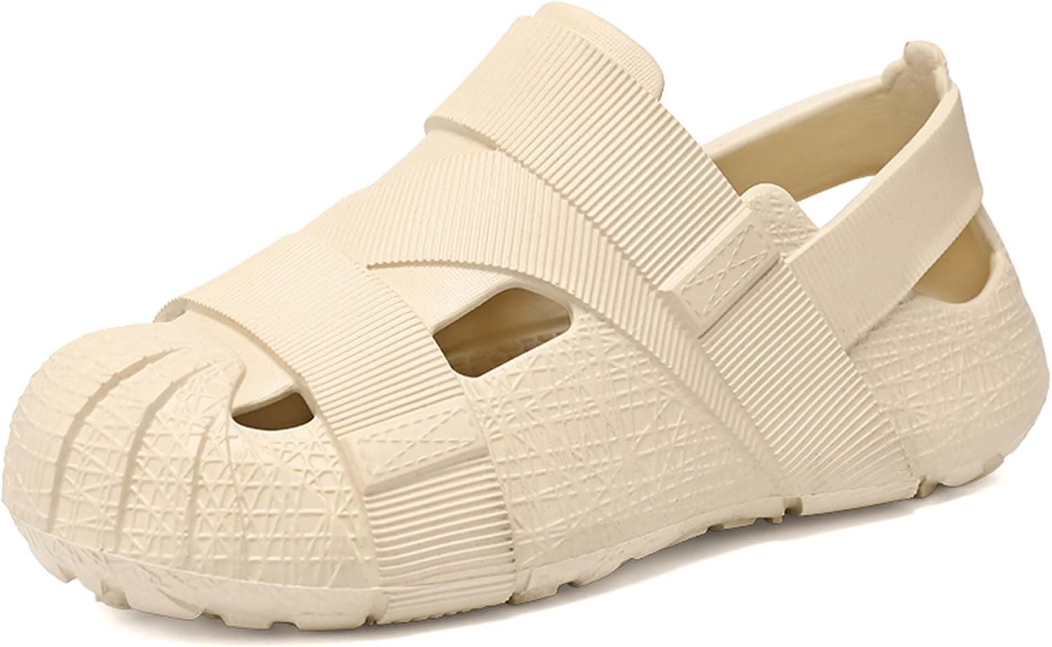 

Мужские и женские летние повседневные сандалии, удобные с толстой подошвой, садовая обувь, легкие, дышащие, из EVA, быстро сохнущие пляжные сандалии-тапочки, нескользящие с плоской подошвой, для водных видов спорта Generic, бежевый