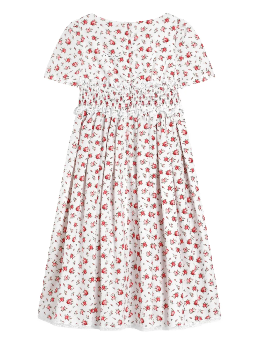 Платье с цветочным принтом Dolce & Gabbana Kids, белый — фото 2