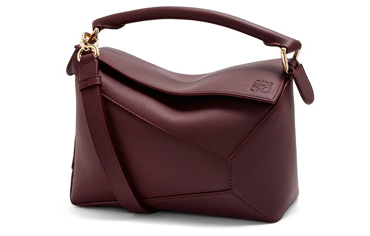 

LOEWE Кожаная сумка через плечо маленькая женская бордово-красная