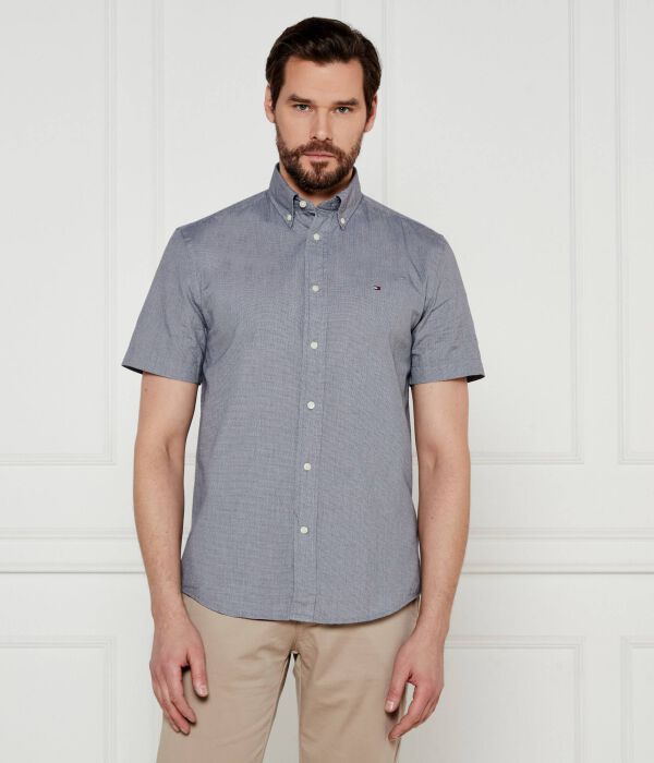 

Рубашка thflex poplin гусиная лапка Regular fit Tommy Hilfiger, черный