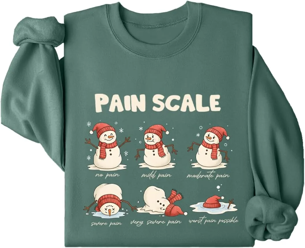 

Толстовка Pain Scale с новогодним снеговиком JIONOCY