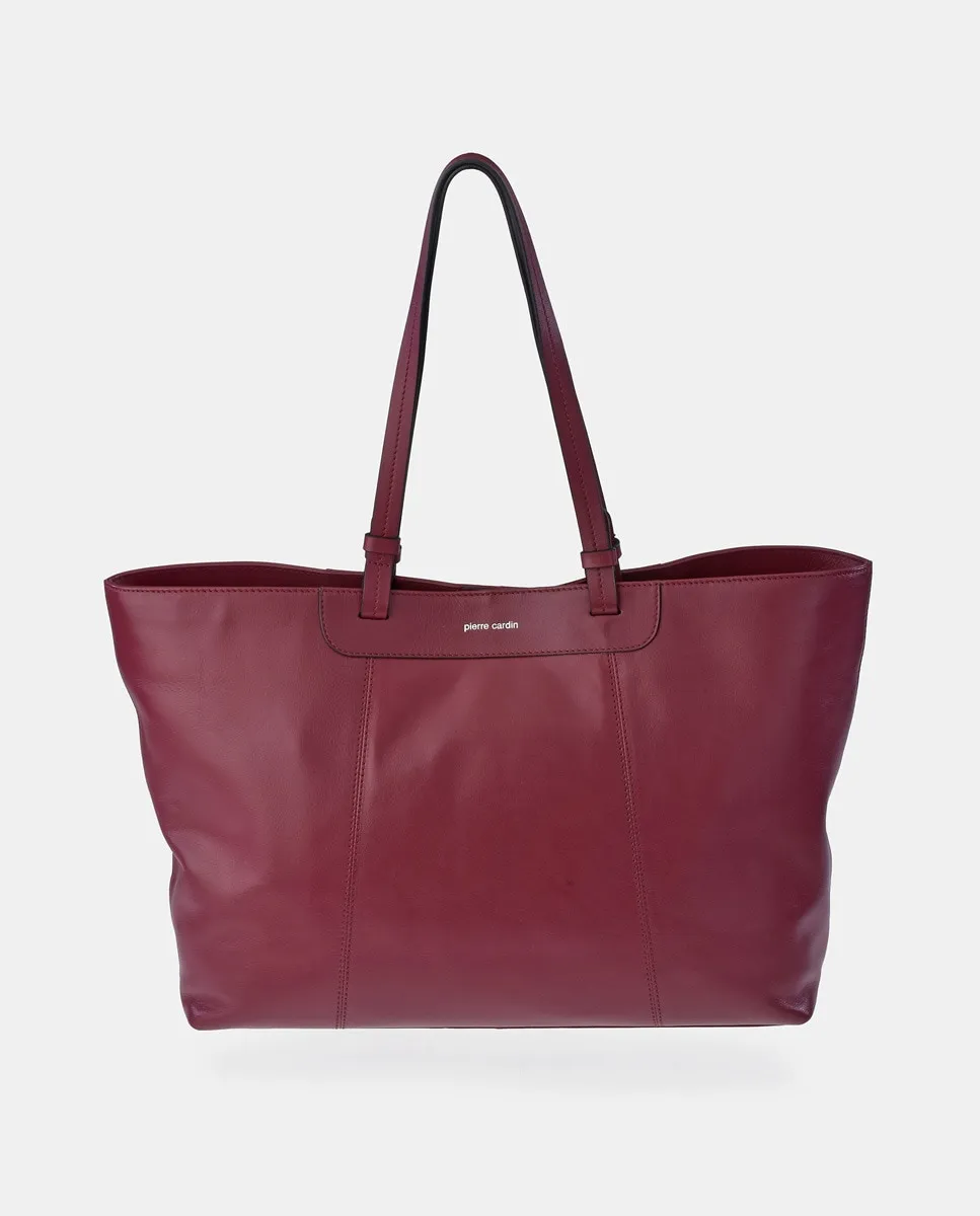 

Черная кожаная сумка-шоппер Pierre Cardin