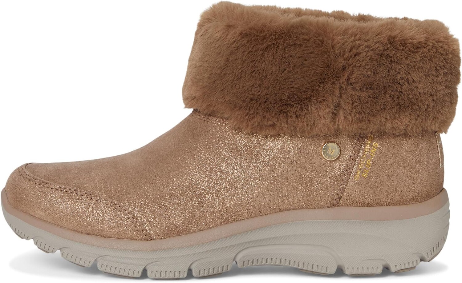 Женские ботинки Skechers Easy Going низкие с мехом, коричневый — фото 4