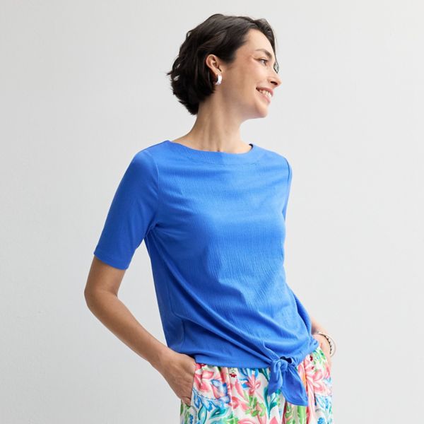 

Женский топ с завязками спереди Croft & Barrow, цвет periwinkle velvet
