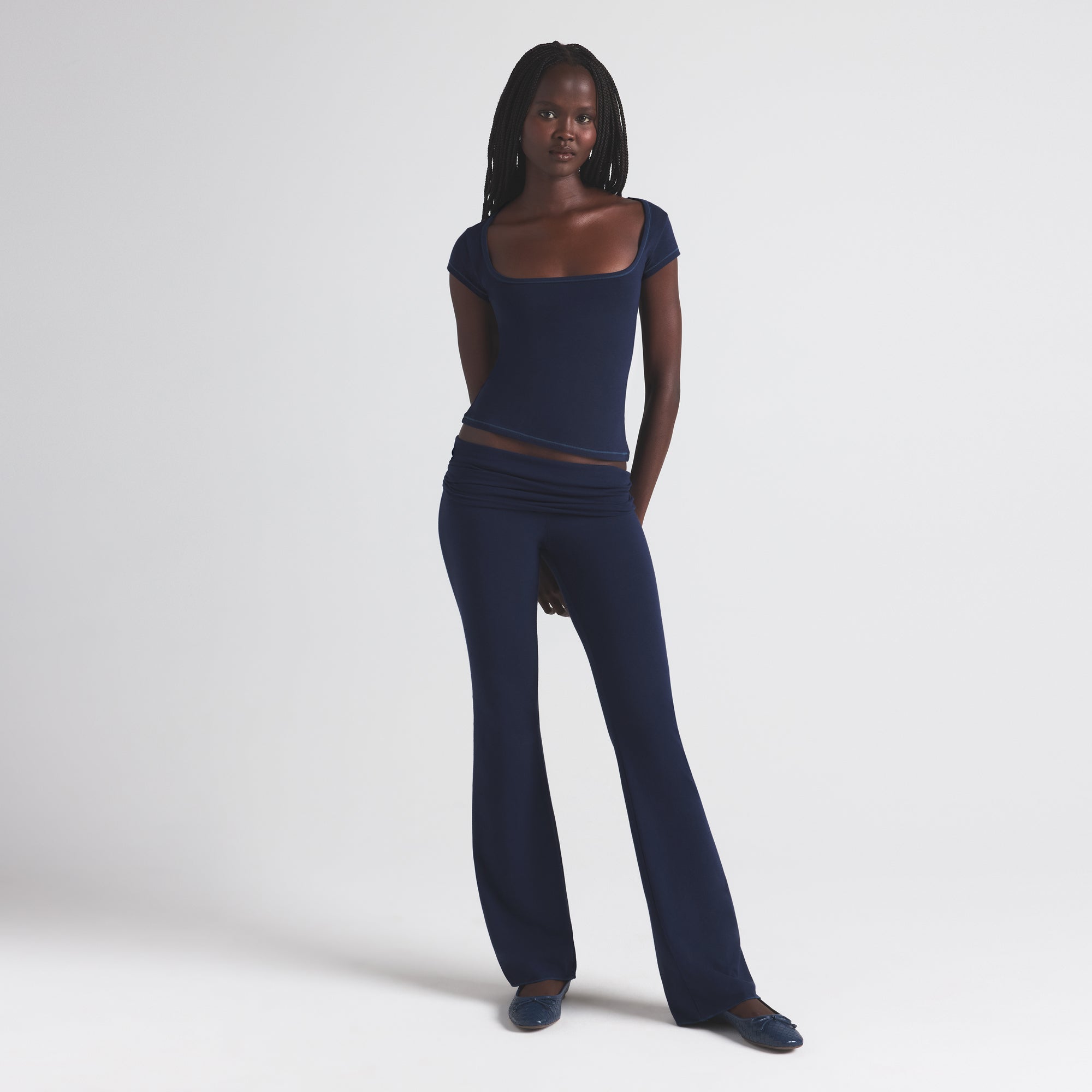 

Брюки SKIMS COTTON JERSEY, цвет navy