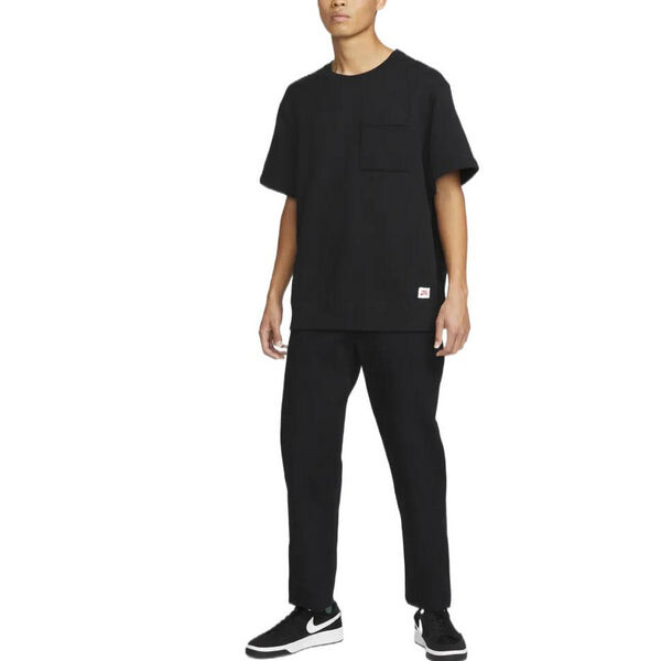 Футболка Nike Solid Color Pocket Skateboard Sports Round Neck Short Sleeve Unisex Black, мультиколор — фото 2