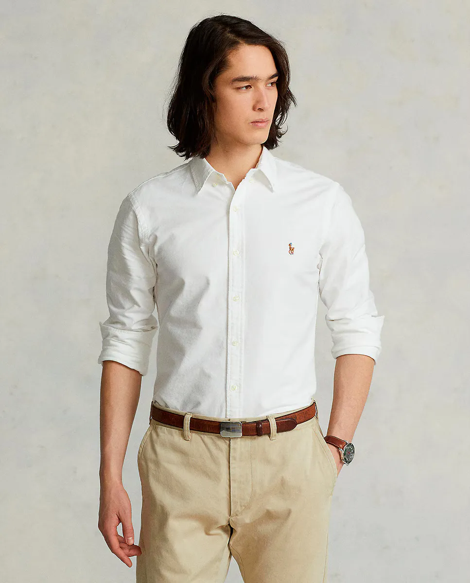 

Мужская оксфордская рубашка приталенного кроя Polo Ralph Lauren, белый
