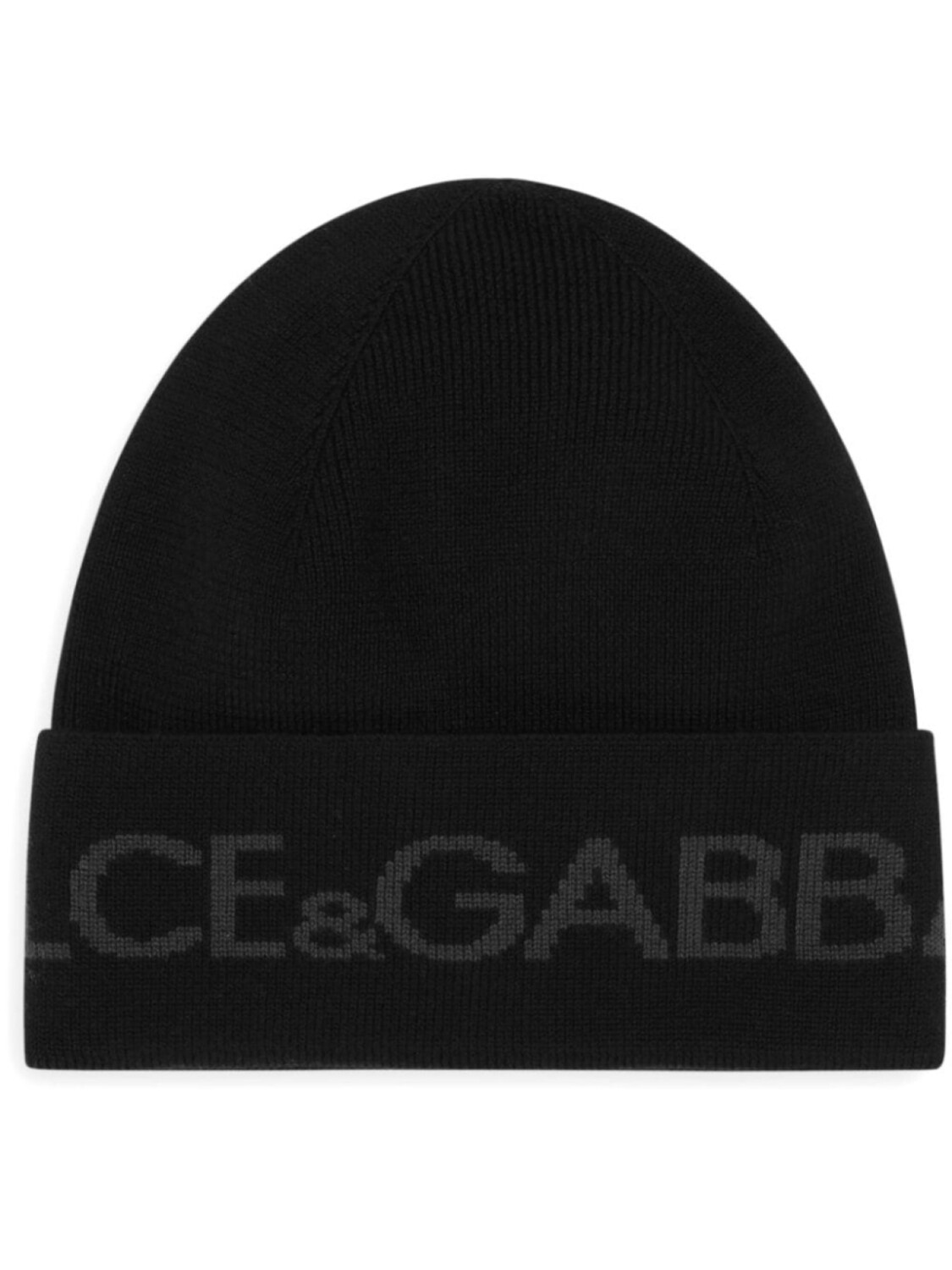 

Dolce & Gabbana шапка бини вязки интарсия с логотипом, черный