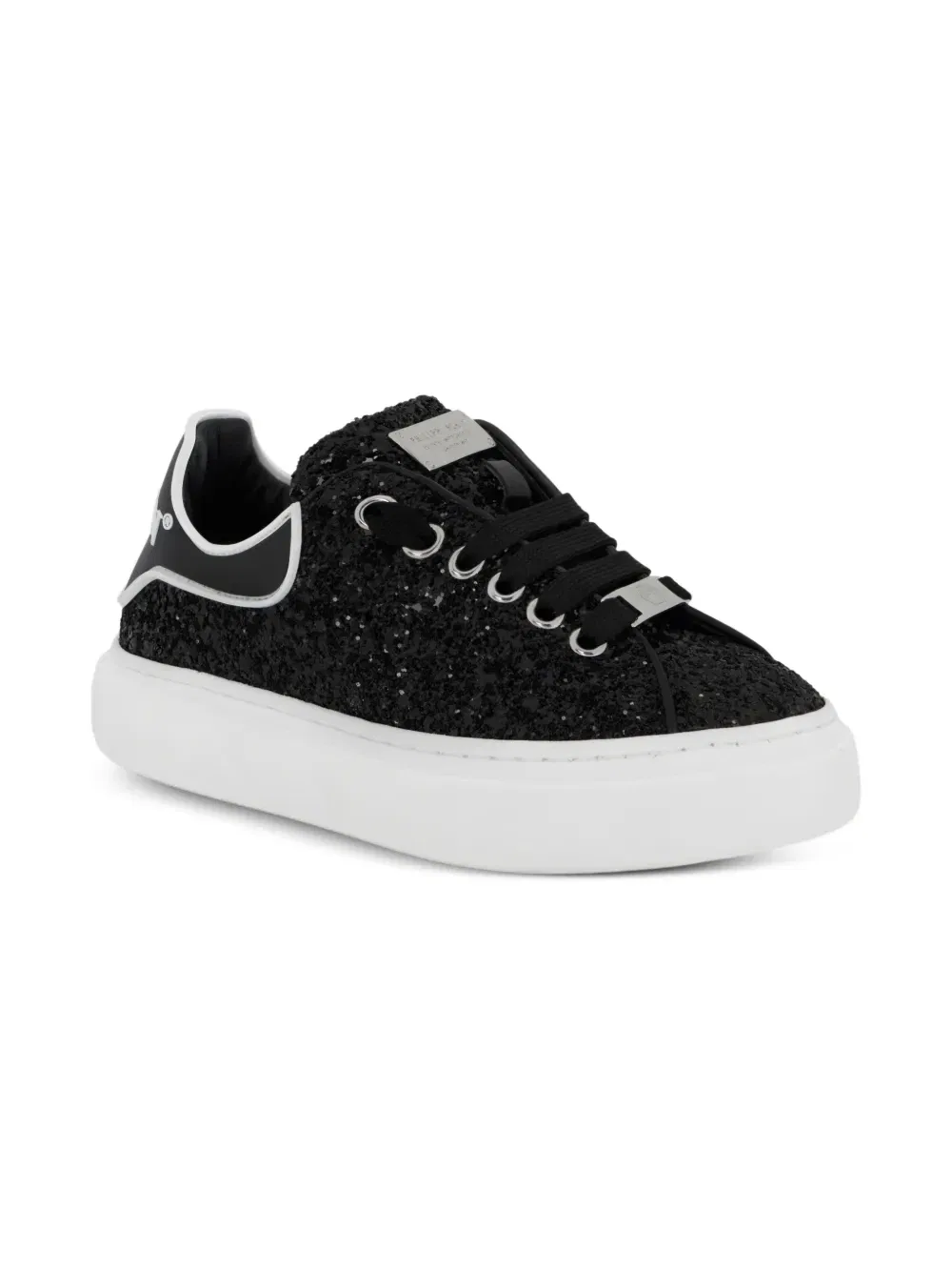 Кеды с блестками Philipp Plein Junior, черный