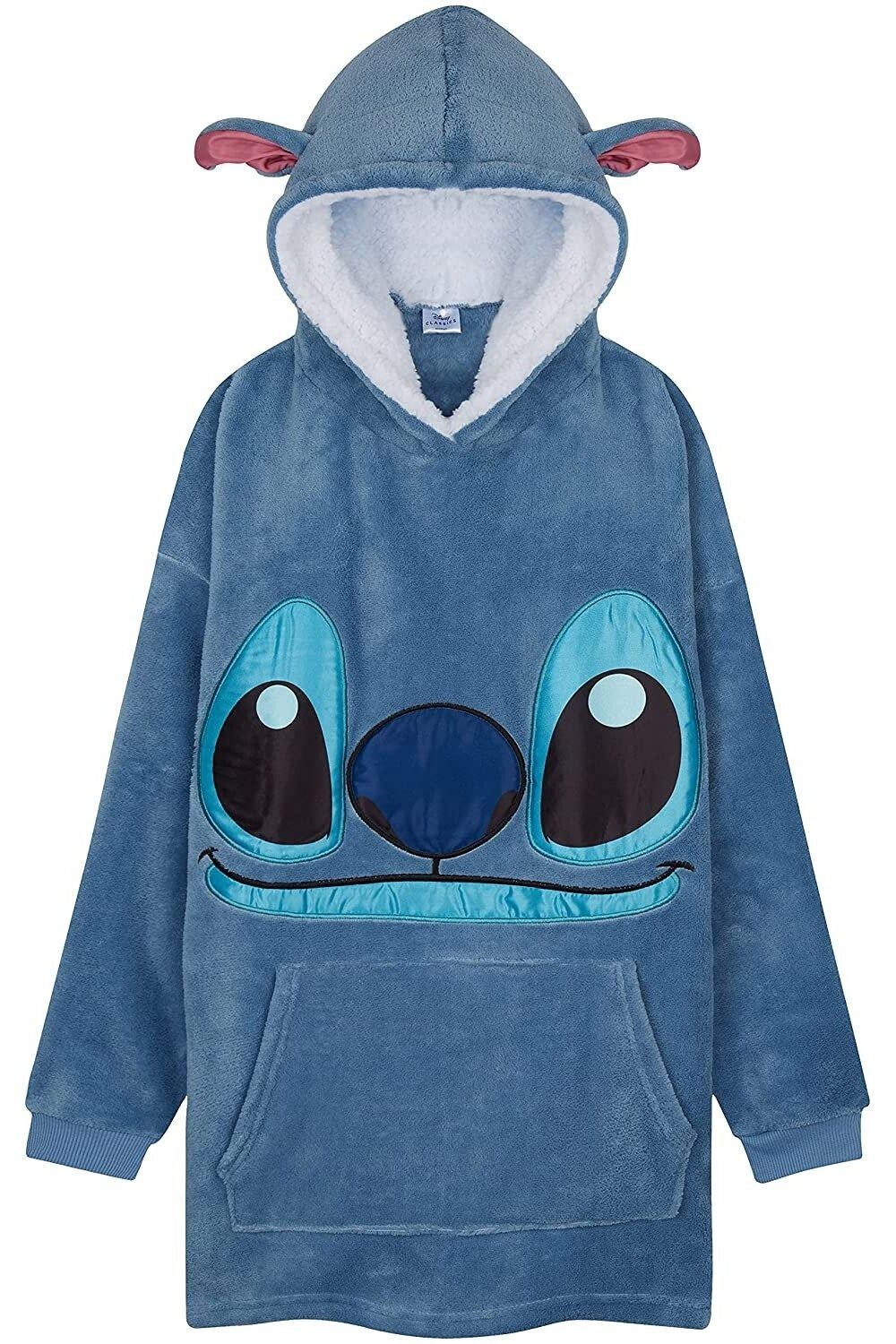 

Объемное пончо с капюшоном Stitch Ohana Disney, синий