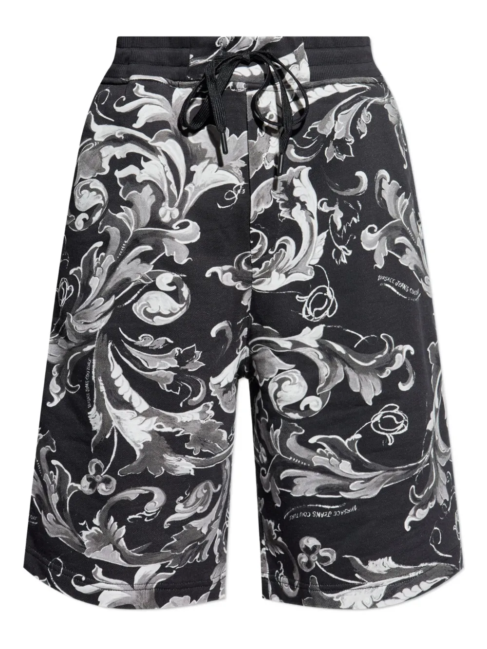 

Шорты с принтом в стиле барокко и завязками Versace Jeans Couture, черный