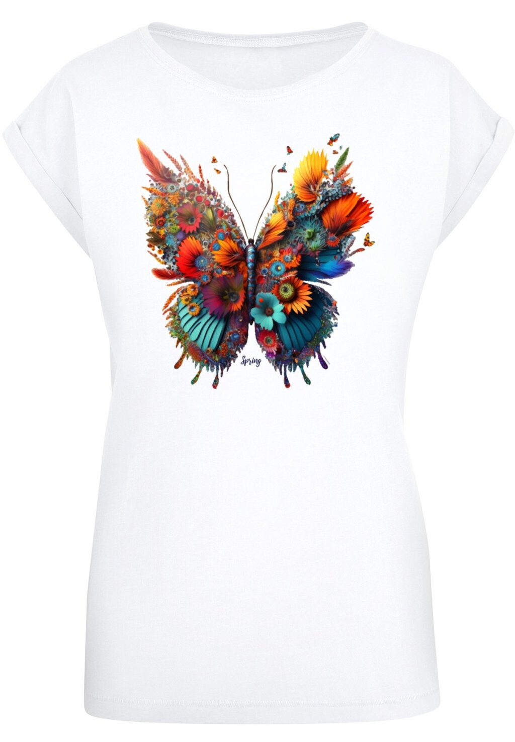 

Футболка с принтом SCHMETTERLING BLUMEN F4NT4STIC, белый