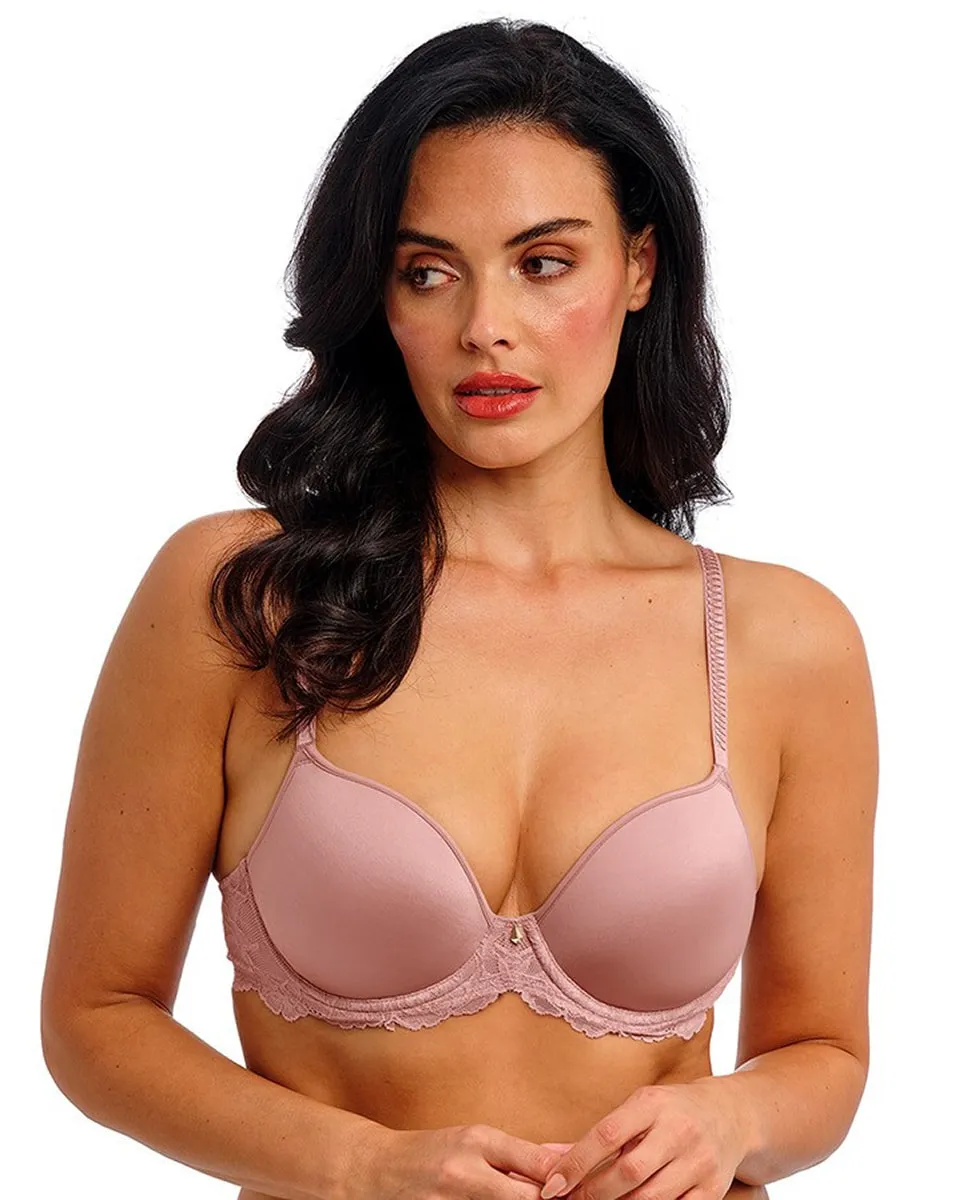 

Бюстгальтер с косточками, гладкой чашкой, поролоном и кружевом Wacoal, розовый