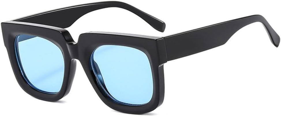 

Популярные солнцезащитные очки в толстой оправе для женщин и мужчин, винтажные солнцезащитные очки PC, женские большие очки для вождения с защитой от УФ-излучения UV400, SUN1034 Generic, Black Blue