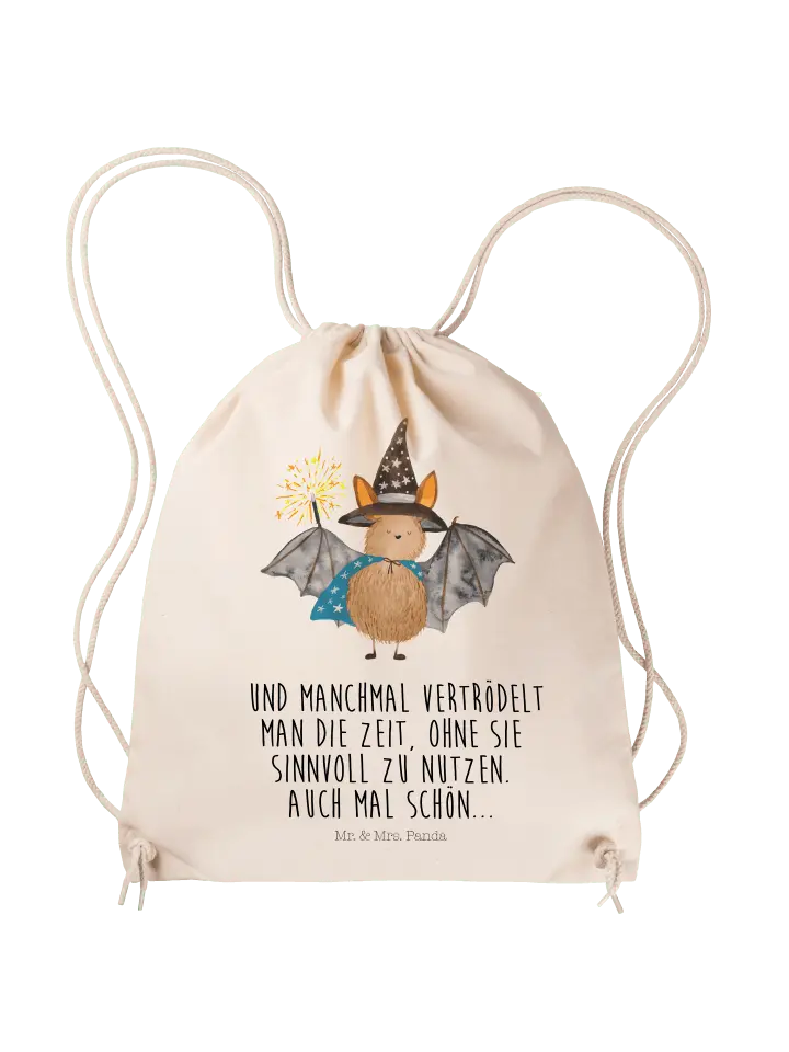 

Спортивная сумка Mr & Mrs Panda Sportbeutel Fledermaus Zauberer, кремовый