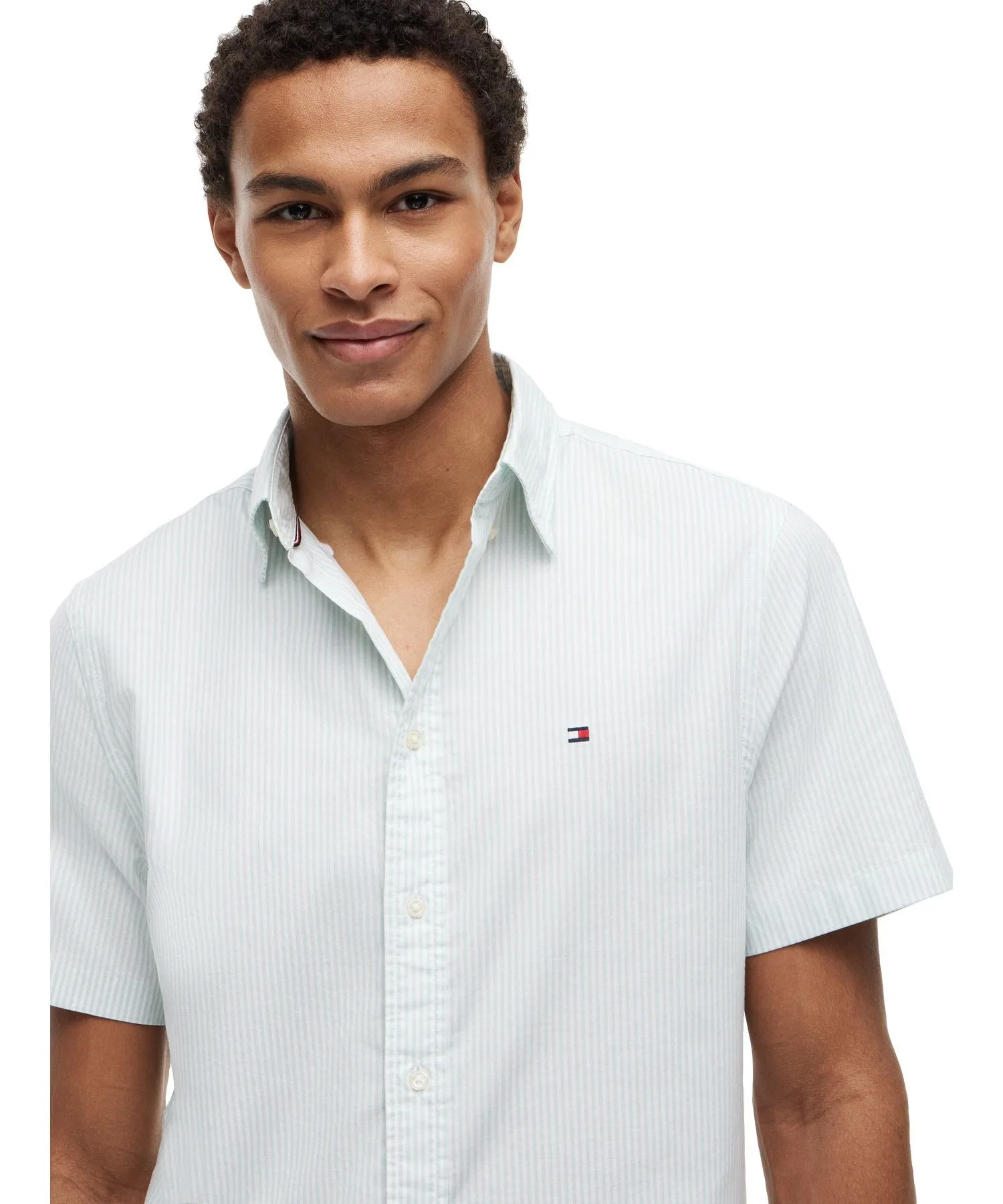 Мужская рубашка TOMMY HILFIGER Oxford Stripe Short Sleeve — фото 3
