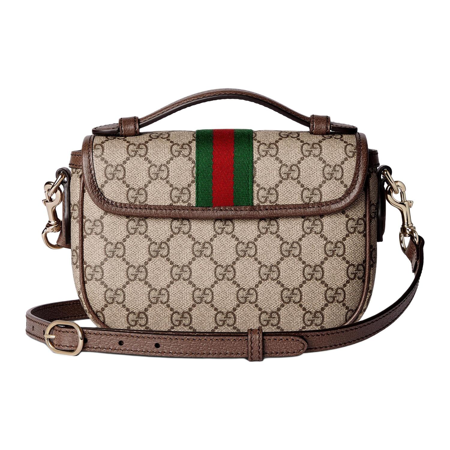 GUCCI Ophidia холщовая сумка малая женская beige & brown — фото 4