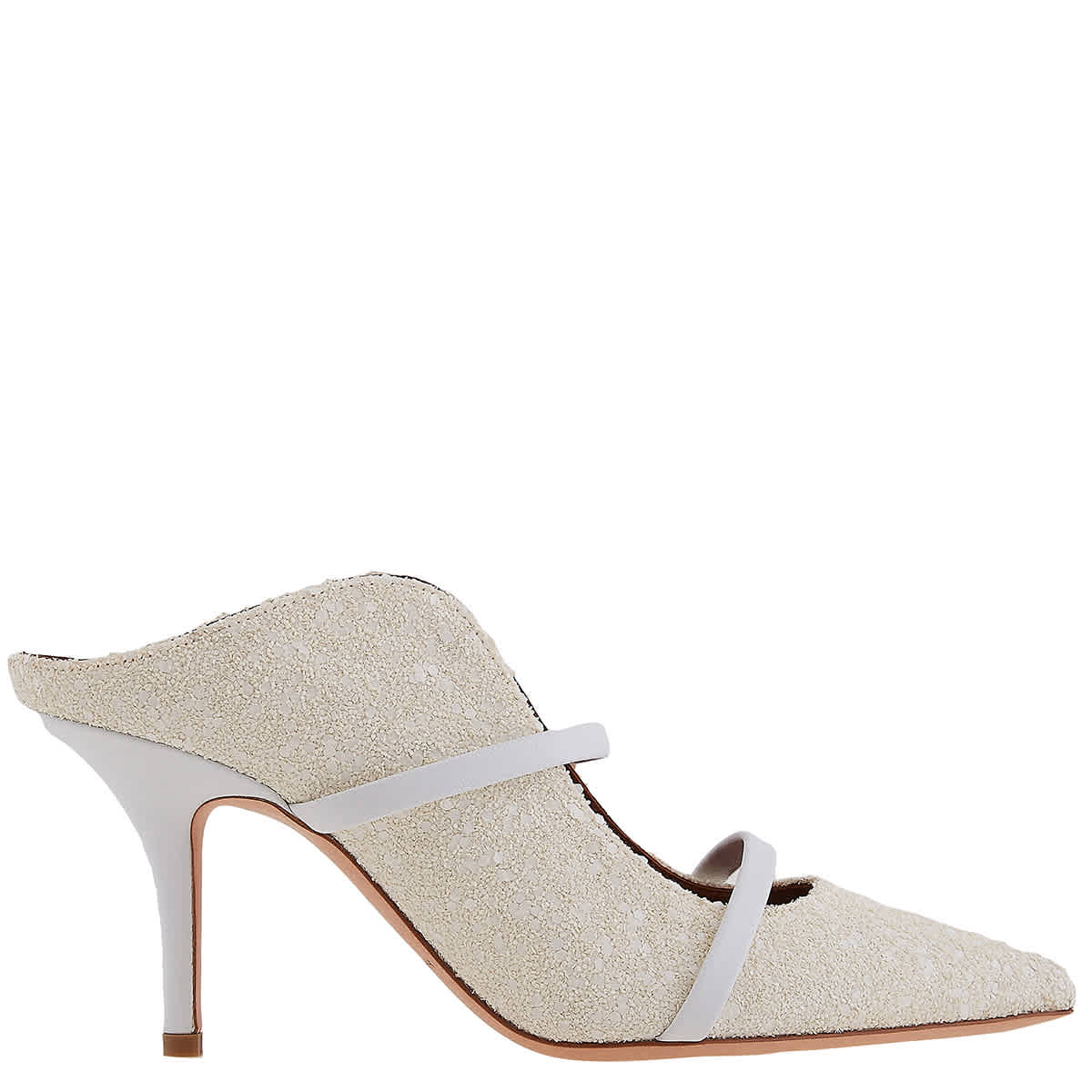 Женские Malone Souliers Maureen 70 Кожаные мюли с двойными ремешками, белый