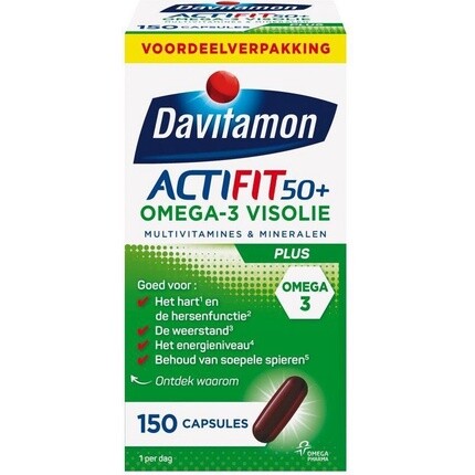 

Davitamon Actifit 50+ Omega3 - Мультивитамины для людей старше 50 лет - 150 капсул - Добавка