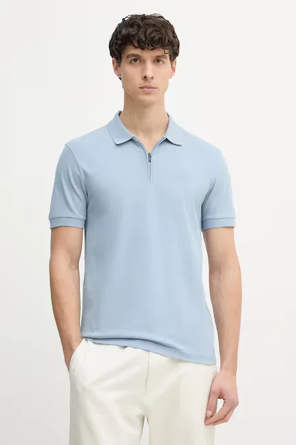Поло мужское slim fit BOSS Orange, синий