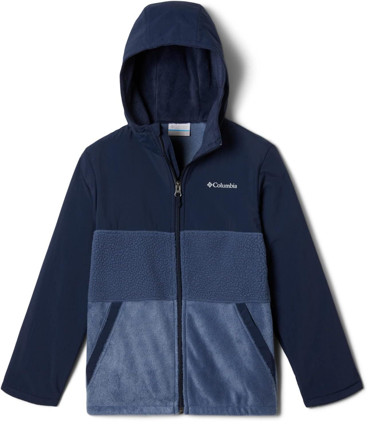 

Флисовая кофта Columbia Youth Boys Steens Mountain Novelty с капюшоном, Dark Mountain, Dark Mountain, Coll Navy
