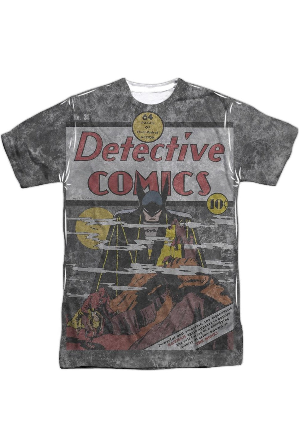 

DC Comics Detective #31 Cover Короткий рукав для взрослых 100% полиэстер Crew Tee / футболка Gildan, белый