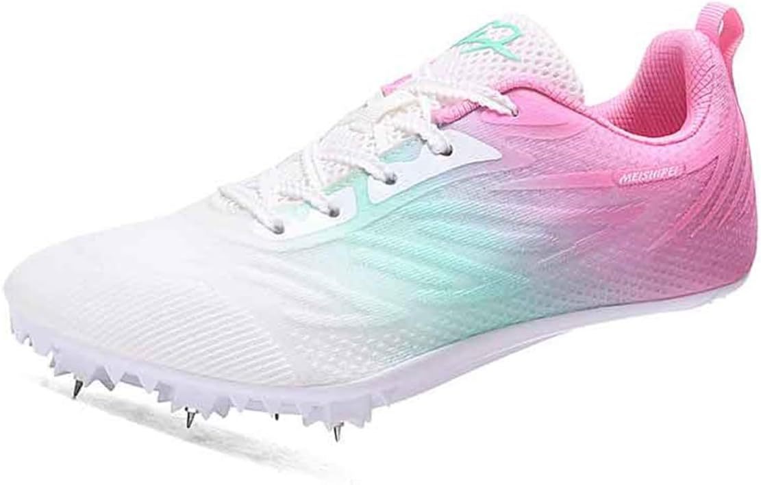 

Мужские и женские кроссовки для легкой атлетики, детские и подростковые шиповки для бега и прыжков, профессиональная обувь для мальчиков и девочек Donfaauk, розовый