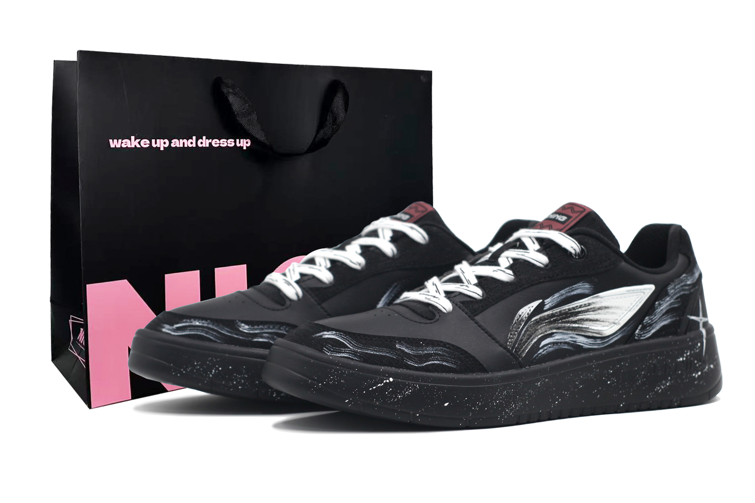 

Мужские скейтбордные кроссовки LiNing Yuanbao V3 с износостойкой амортизацией и низким верхом., черный or белый