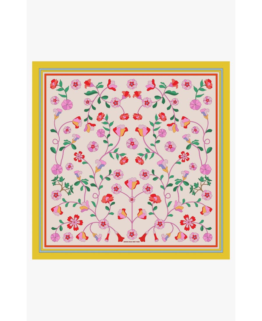 

Женский двусторонний шелковый шарф Limoncello Jardin Jessie Zhao New York, Pink