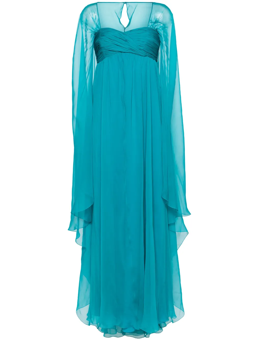 

Шифоновое платье-кейп Alberta Ferretti, синий