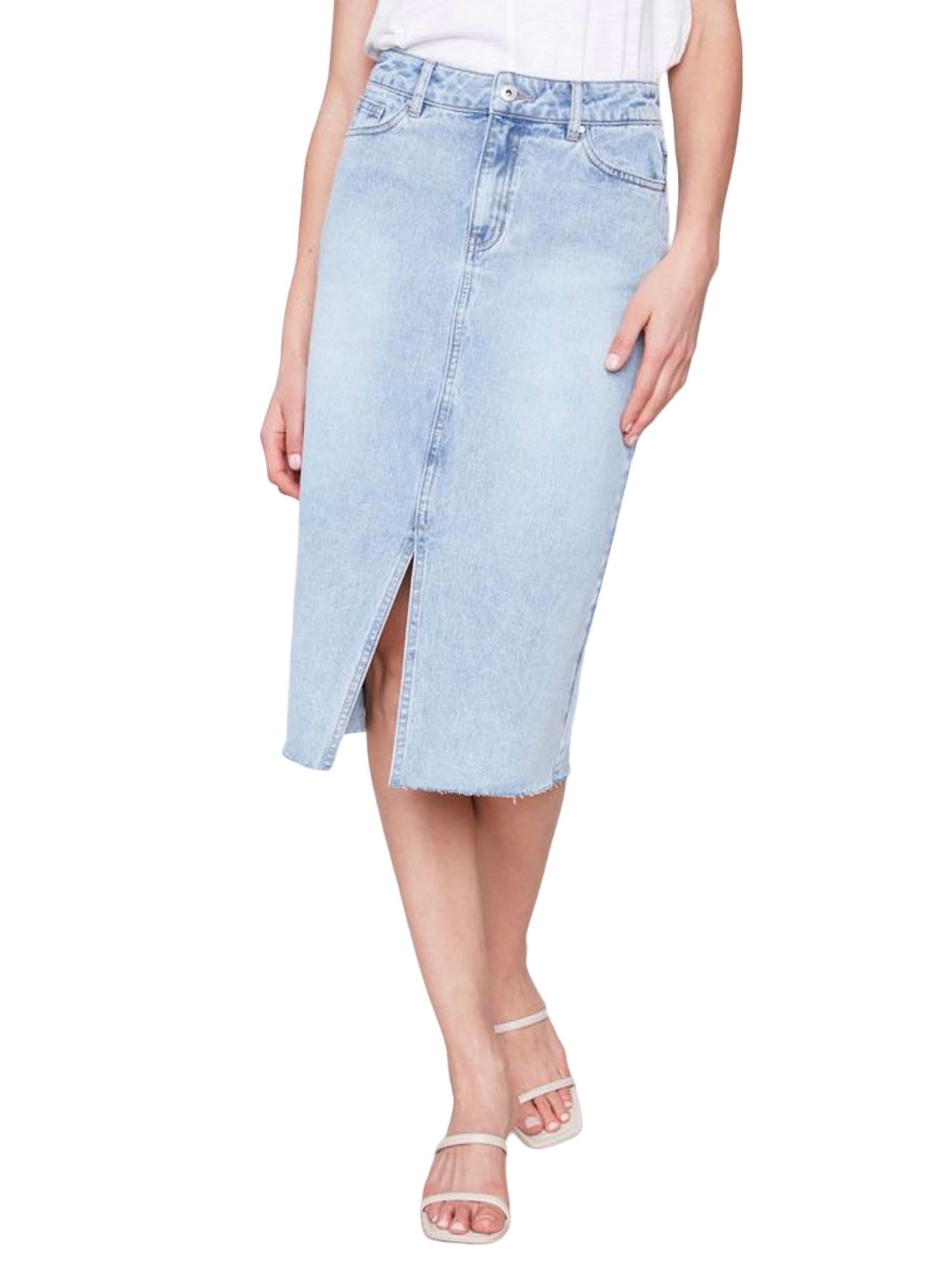 

Юбка из денима с бахромой по низу CHARLIE B, цвет denim