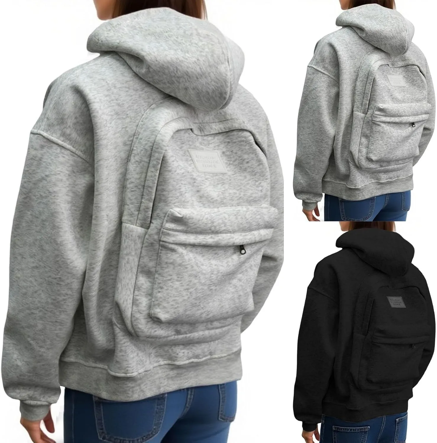 

Толстовка с рюкзаком, унисекс, с карманами