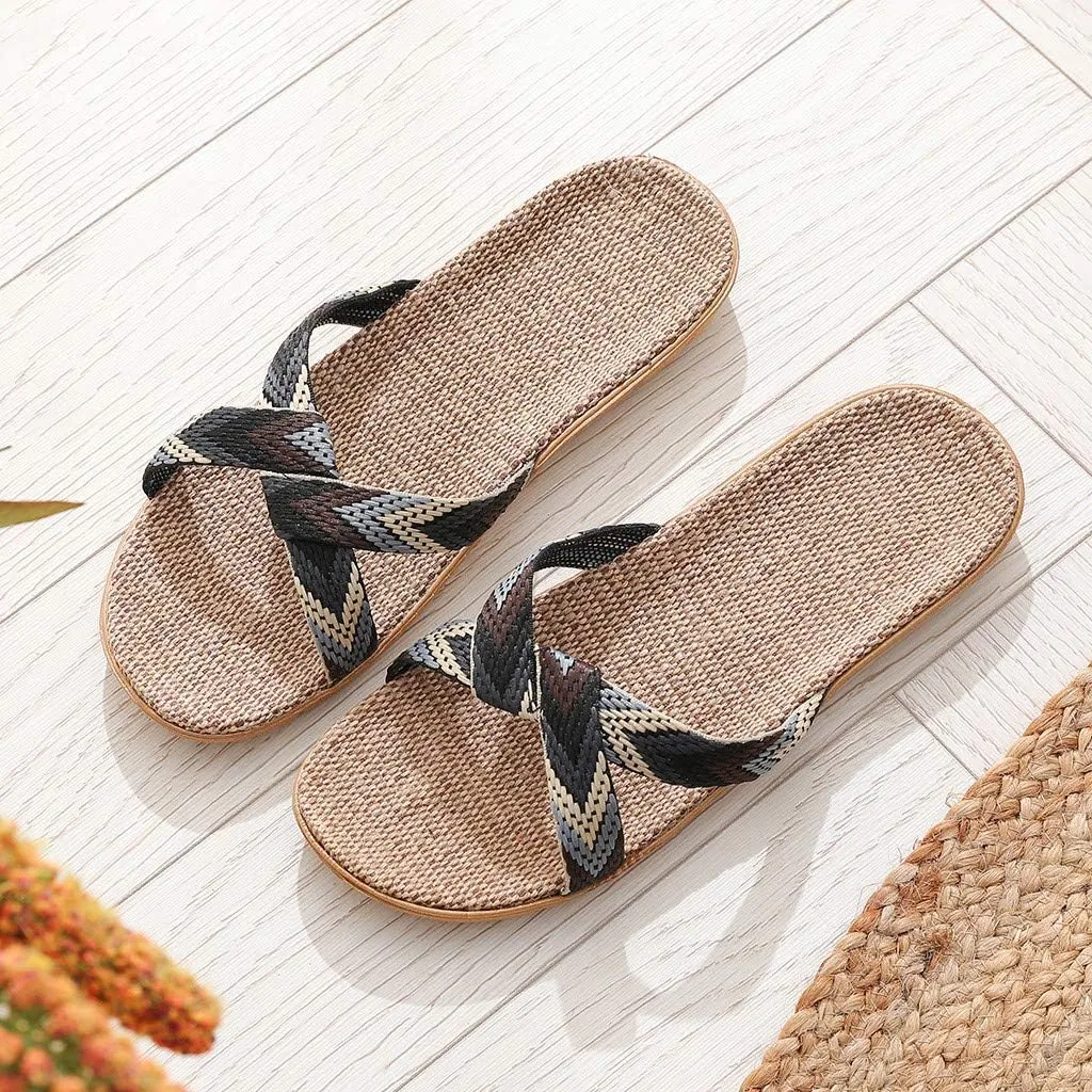 Мужские тапочки - Shoes On Slides Мужские тапочки с плетеным верхом Домашние тапочки Повседневные модные пляжные мужские тапочки Generic, Grey — фото 3