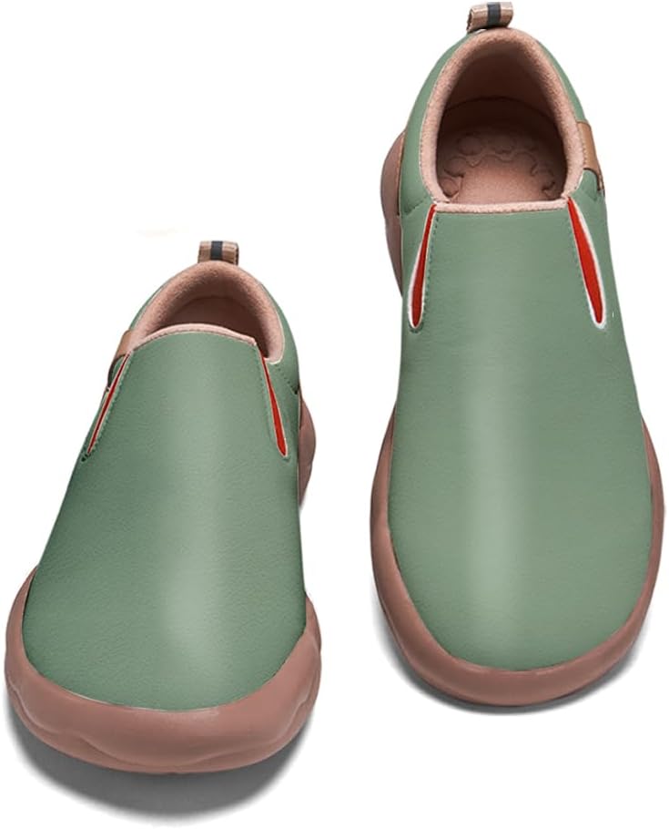 

Мужские модные кроссовки слипоны из кожи, повседневные лоферы, легкие удобные прогулочные и дорожные туфли Onehorse, светло-зеленый