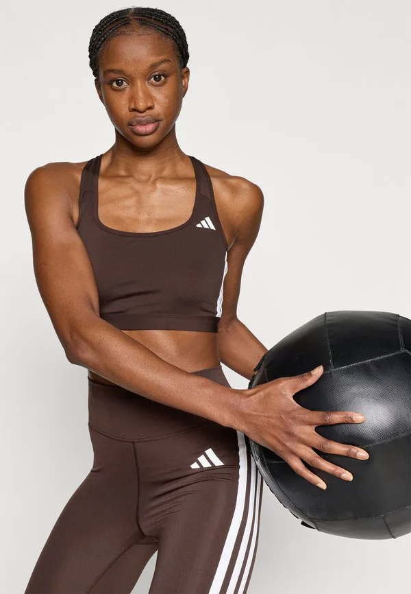 Спортивный бюстгальтер средней степени поддержки Adidas Performance, Aurora Coffee/White — фото 4