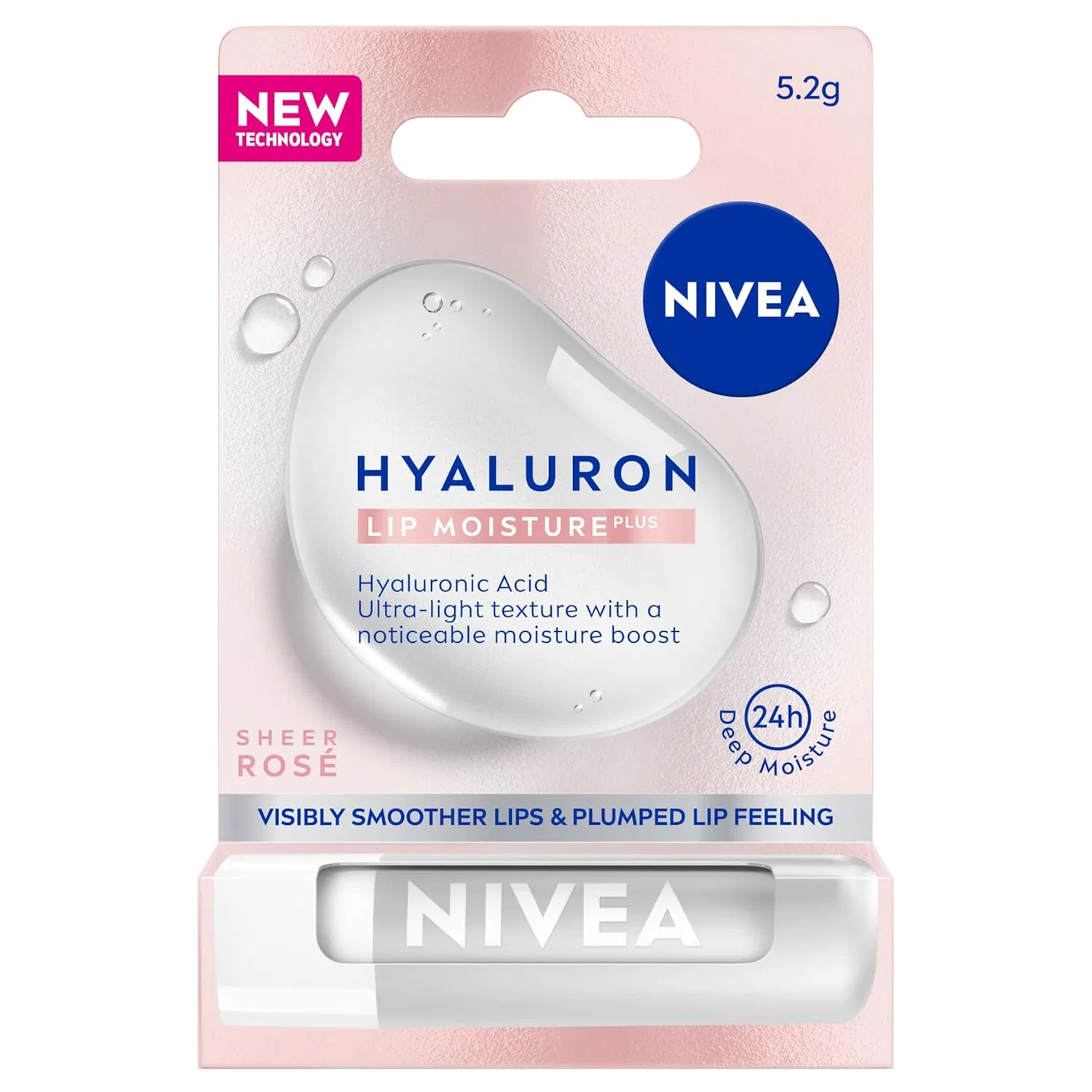 Гиалуроновый бальзам для губ «Lip Moisture Plus Rose» 5.2 г от NIVEA Nivea