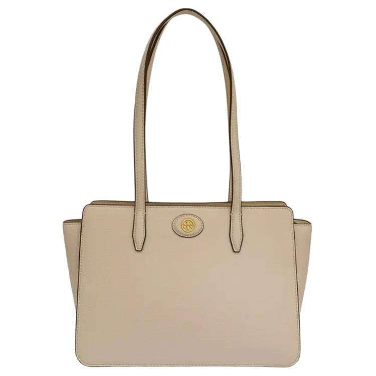 

Robinson Litchi Grain Leather Tote Bag, Shopping Bag, Handbag, Shoulder Bag Small Women's Cream White TORY BURCH