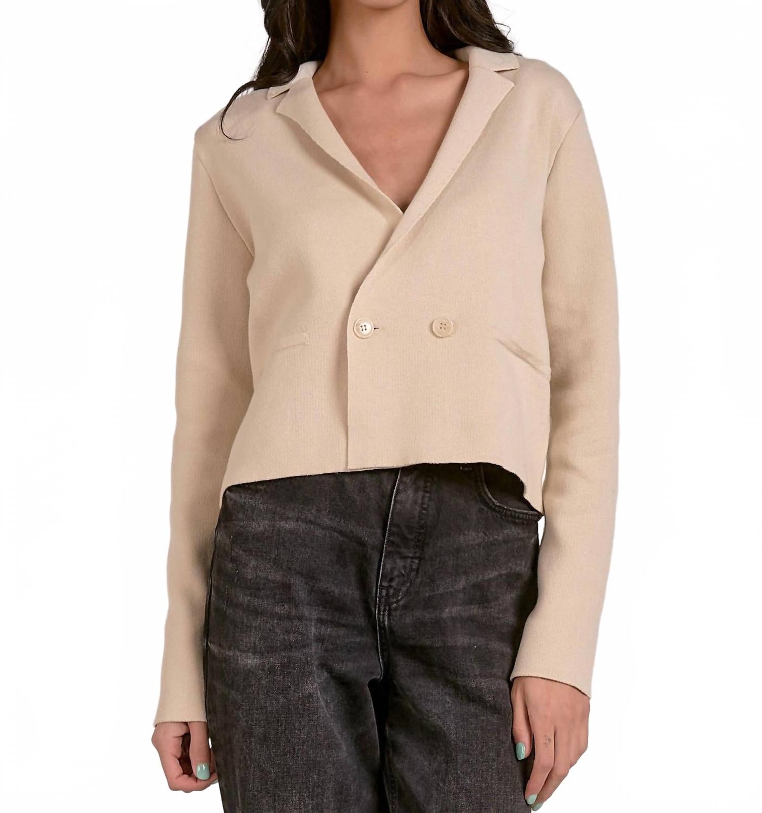 

Свитер-жакет с лацканами, натуральный цвет ELAN, natural