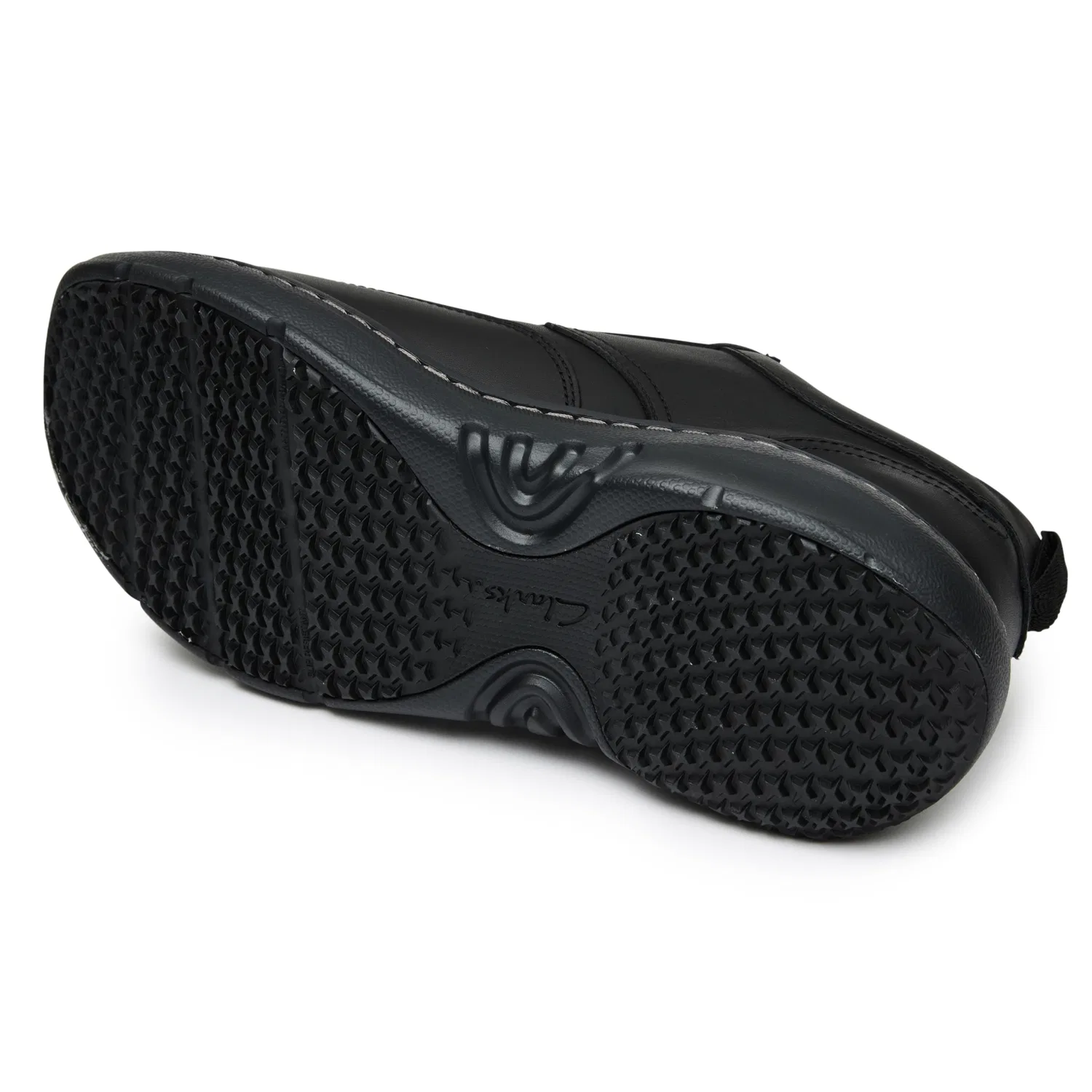 Мужские комфортные кожаные кеды чёрные от Clarks — фото 4