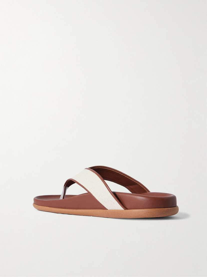 Холщовые шлепанцы Charys с кожаной отделкой Ancient Greek Sandals, коричневый — фото 3